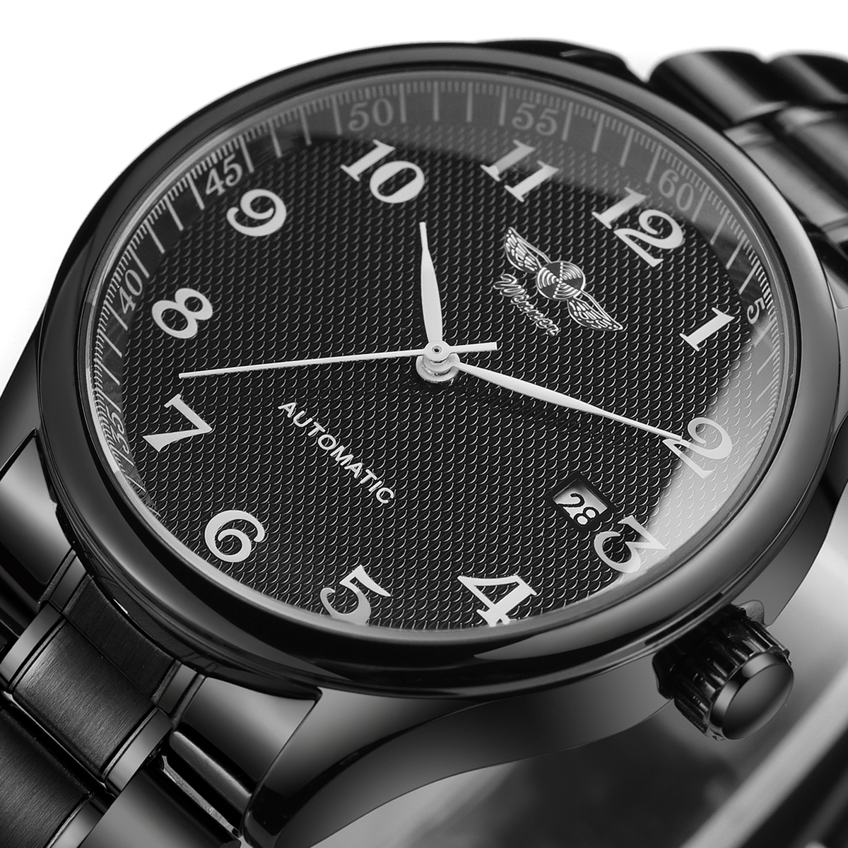 Чоловічий механічний годинник Winner Handsome Black