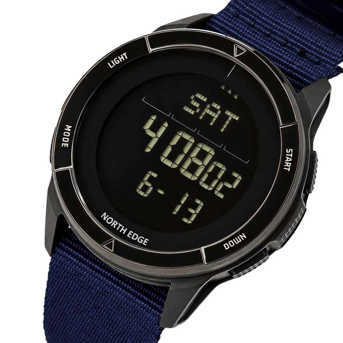 Чоловічий водостійкий спортивний тактичний з компасом годинник North Edge Alps Special Blue с компасом