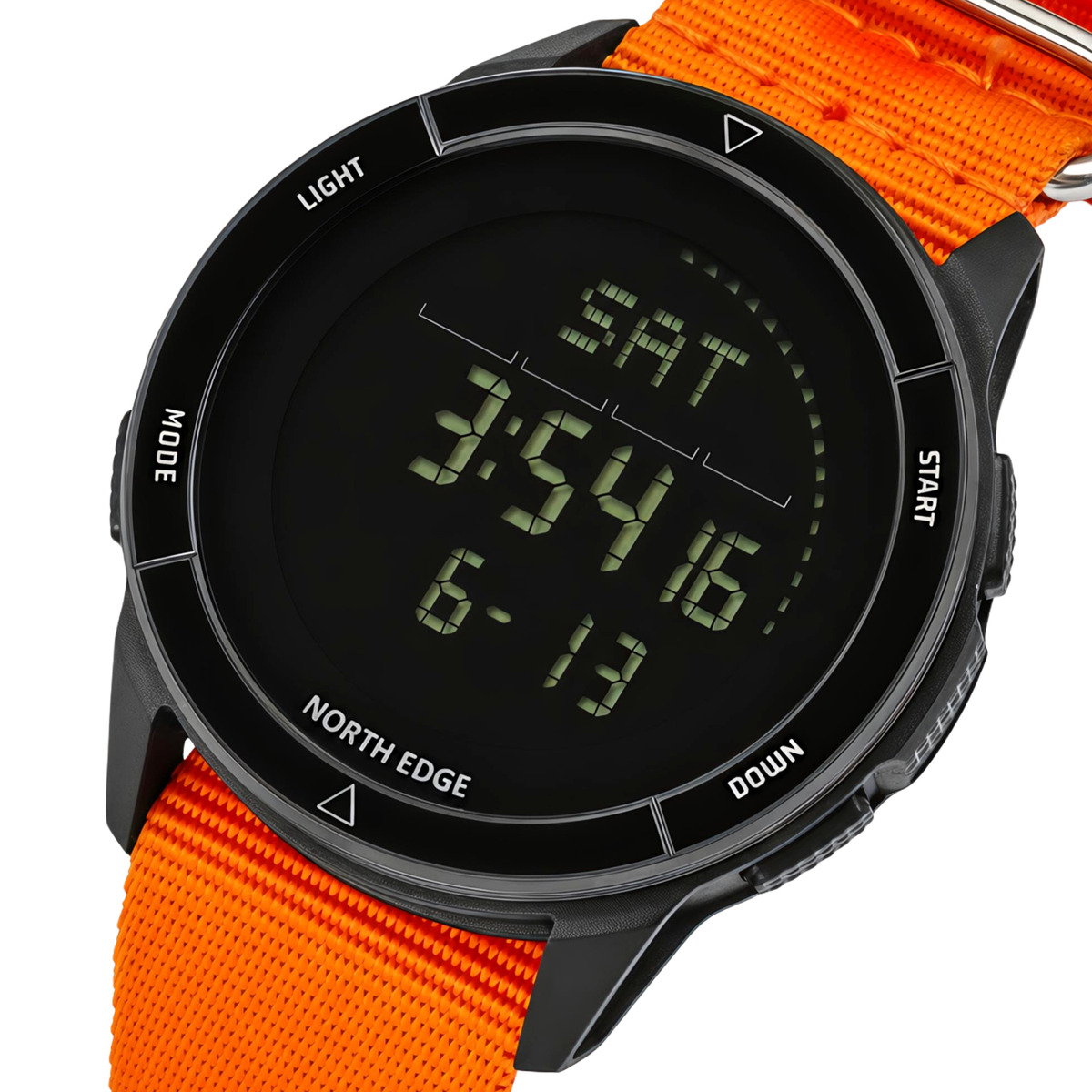 Чоловічий спортивний водостійкий тактичний з компасом годинник North Edge Alps Special Orange с компасом