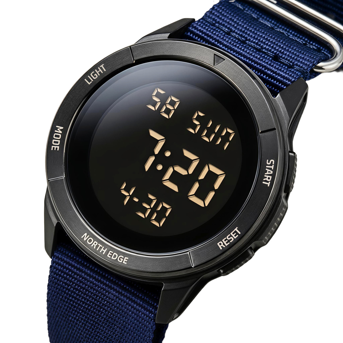 Чоловічий водостійкий спортивний тактичний годинник North Edge Terrax Special Blue с компасом