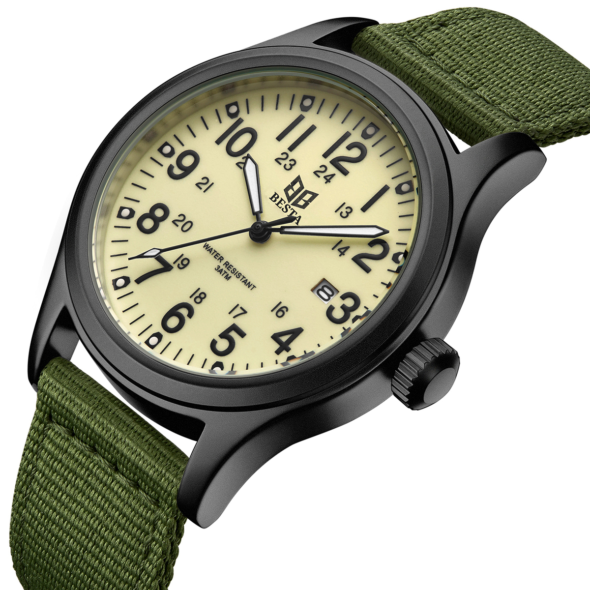 Чоловічий тактичний годинник Besta Command Green