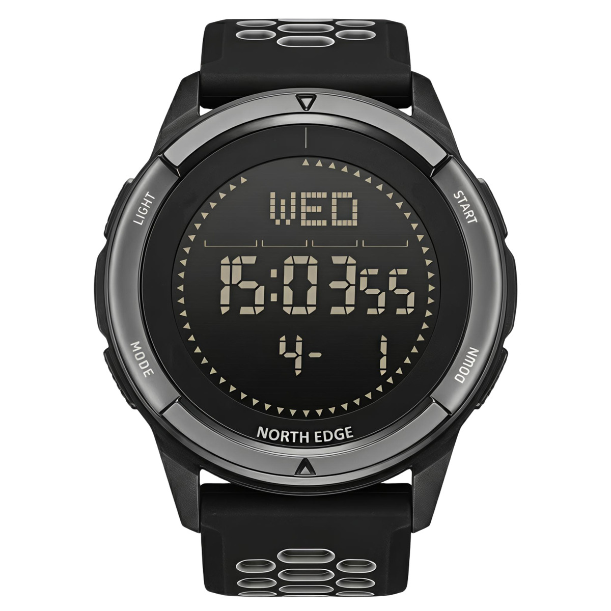 Чоловічий спортивний водостійкий тактичний з компасом годинник North Edge Alps Flex Grey з компасом