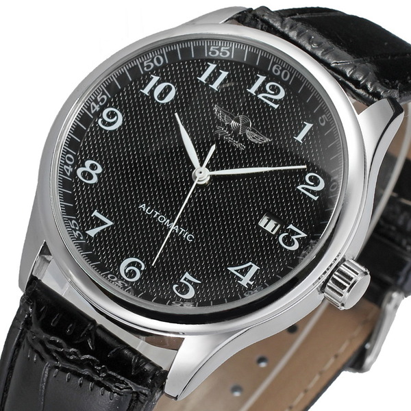 Чоловічий механічний годинник Winner Handsome Leather