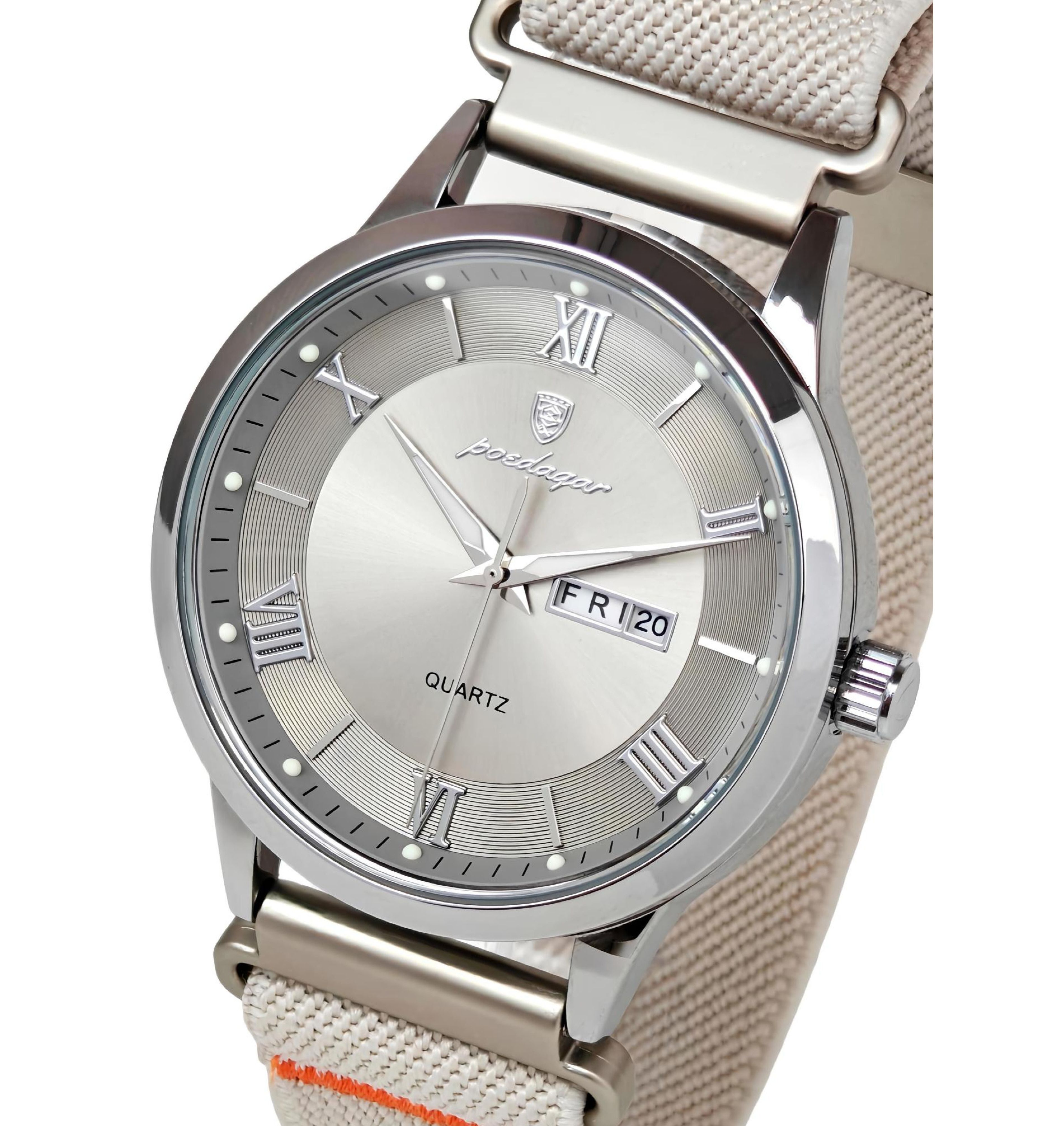 Чоловічий годинник Poedagar Berlin Nylon Creamy