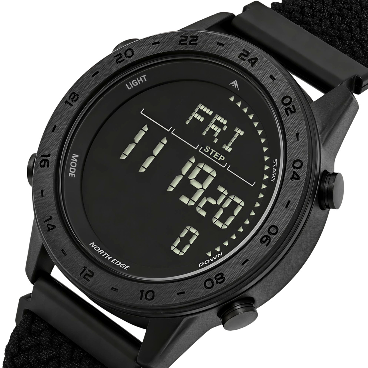 Чоловічий водостійкий спортивний тактичний з компасом годинник North Edge Tank3 Nylon Power 5BAR
