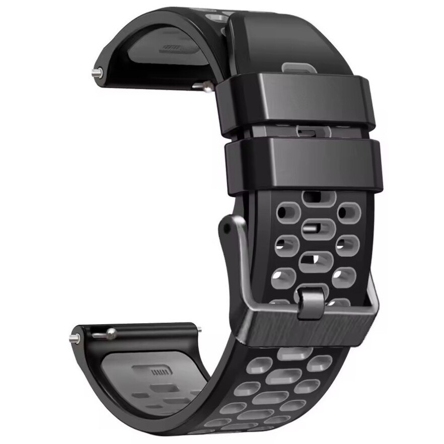 Ремінець каучуковий Brutal Black Grey 22 мм