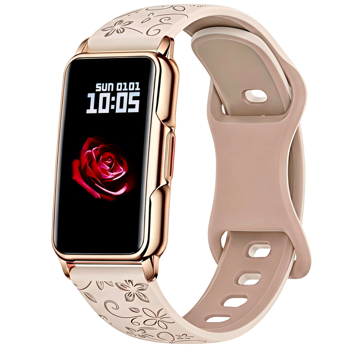 Розумний смарт годинник Smart Mioband Nano+ Beige Flower