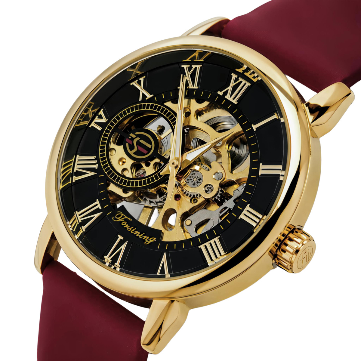 Жіночий механічний годинник Forsining Rich Ruby Red