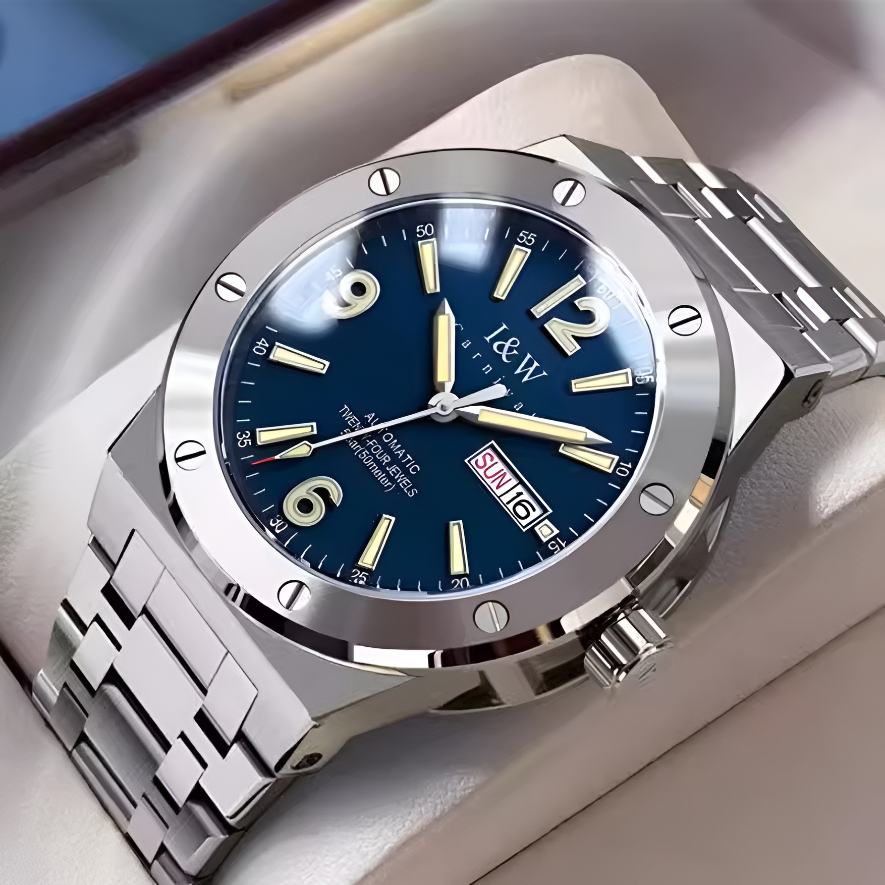 Чоловічий механічний водостійкий годинник Carnival Submarine Supermetal 5BAR