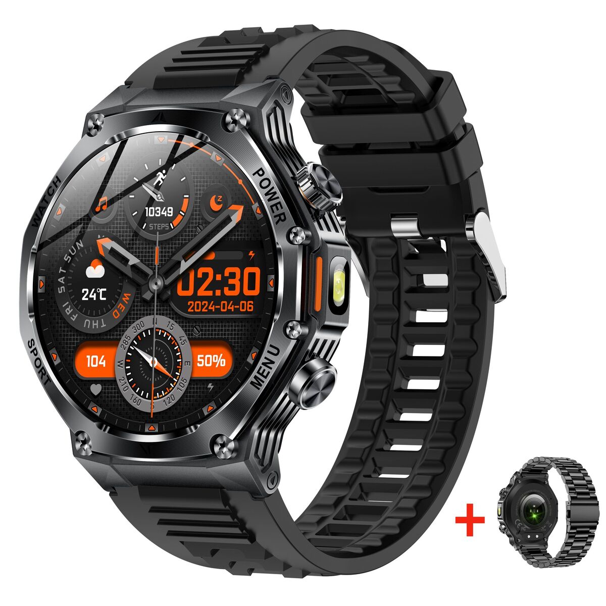 Умные смарт-часы Smart Surf X Pro Black Rubber, 2 ремешка