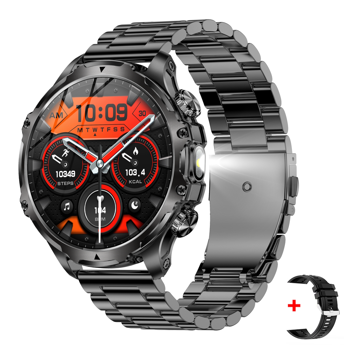 Умные смарт-часы Smart Turbo Power Steel, 2 ремешка